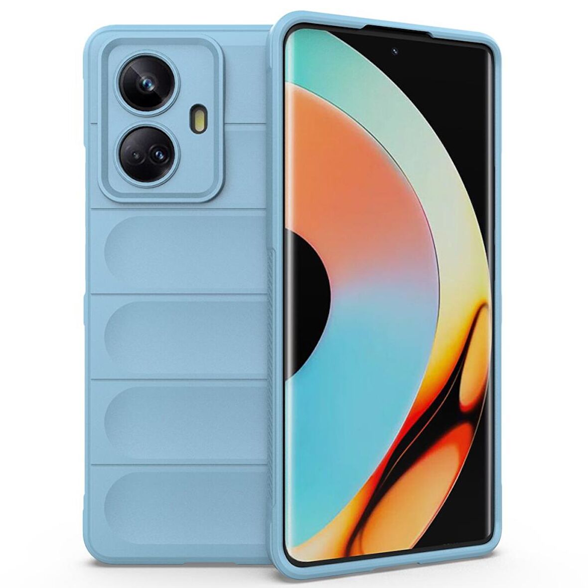 Realme C55 Kılıf Kamera Korumalı İçi Kadife Yumuşak Silikon Kapak + Ekran Koruma