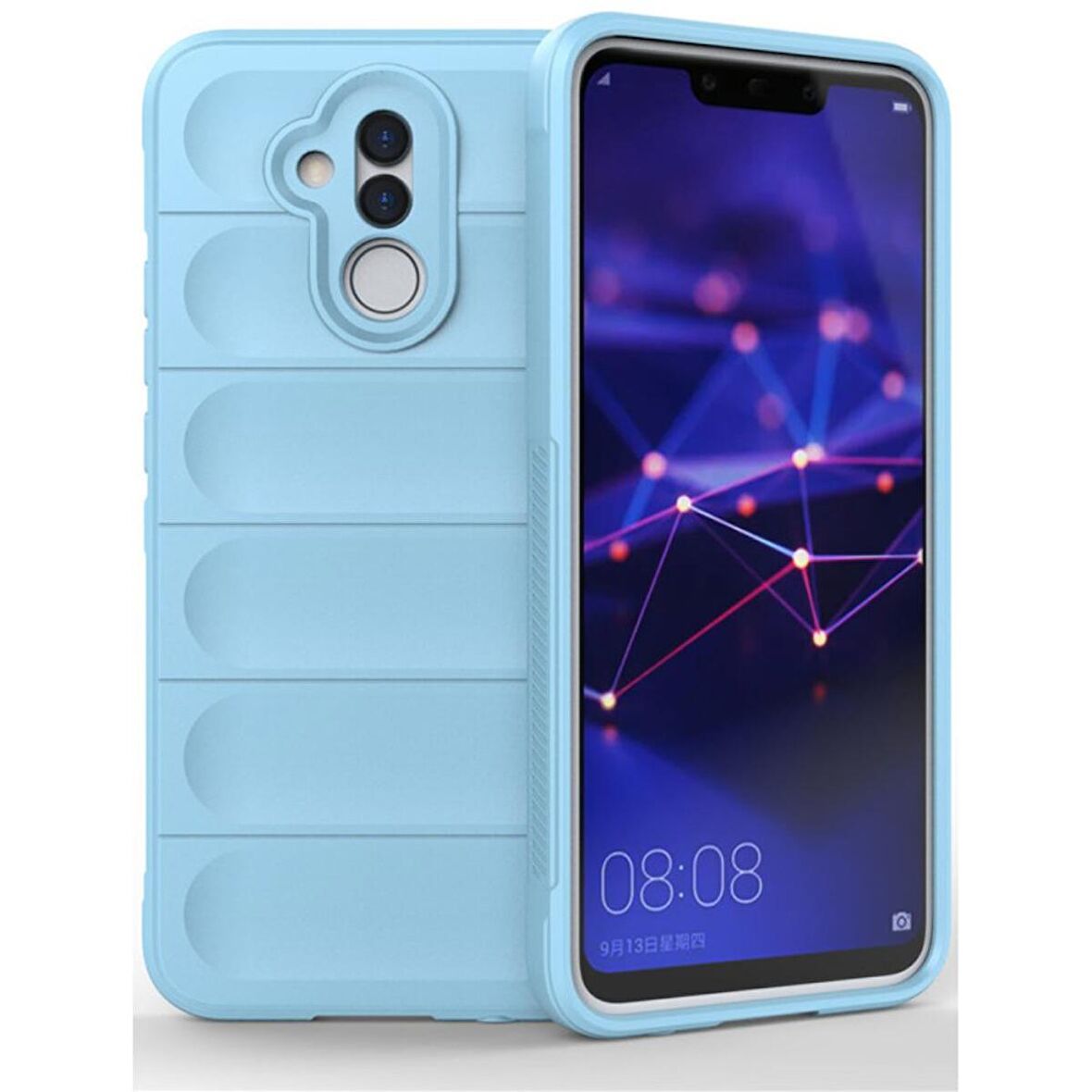 Huawei Mate 20 Lite Kılıf Kamera Korumalı İçi Kadife Yumuşak Silikon Kapak + Ekran Koruma