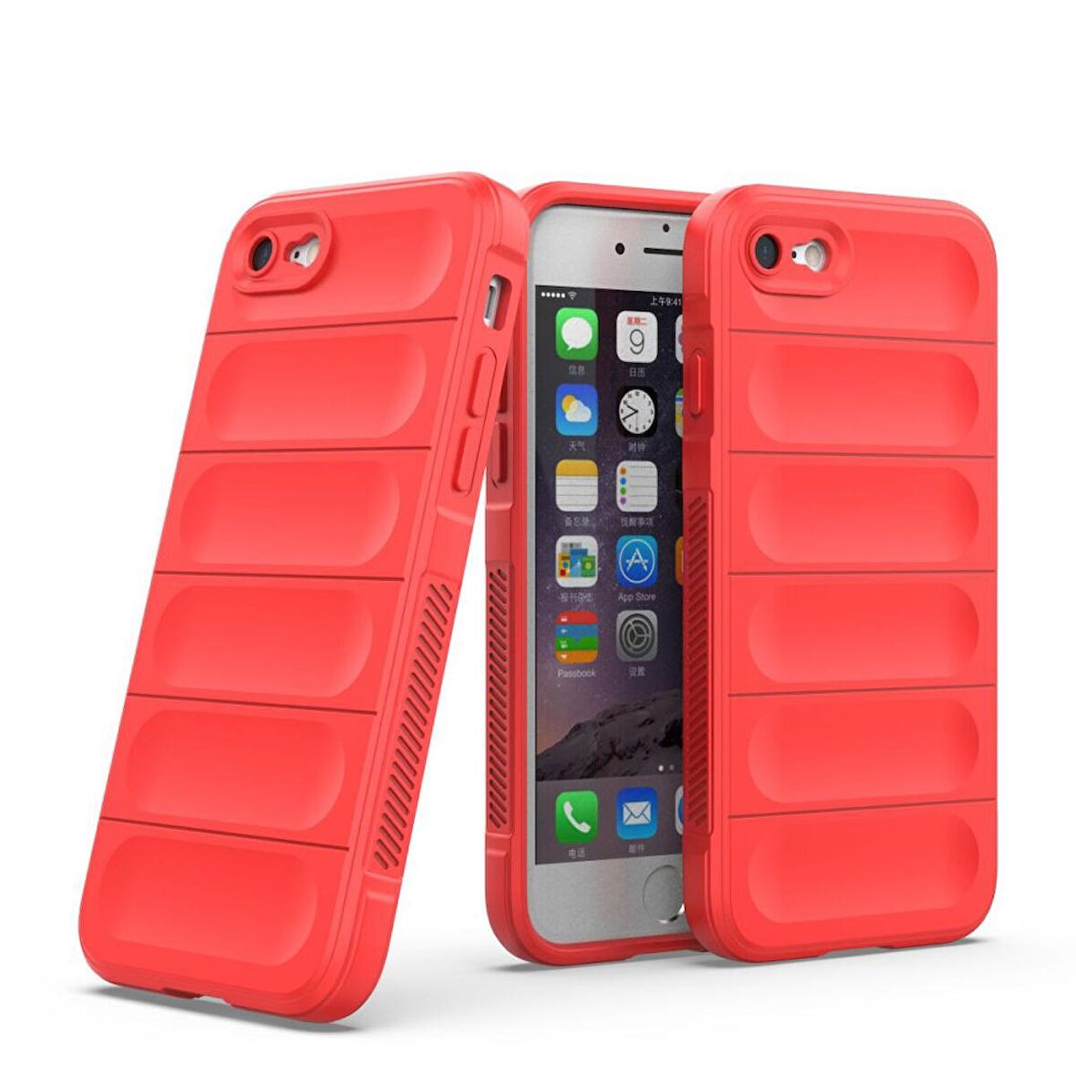 Apple iPhone 7 / 8 Kılıf Kamera Korumalı İçi Kadife Yumuşak Silikon Kapak + Ekran Koruma