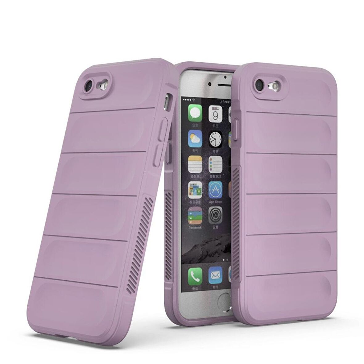 Apple iPhone 7 / 8 Kılıf Kamera Korumalı İçi Kadife Yumuşak Silikon Kapak + Ekran Koruma