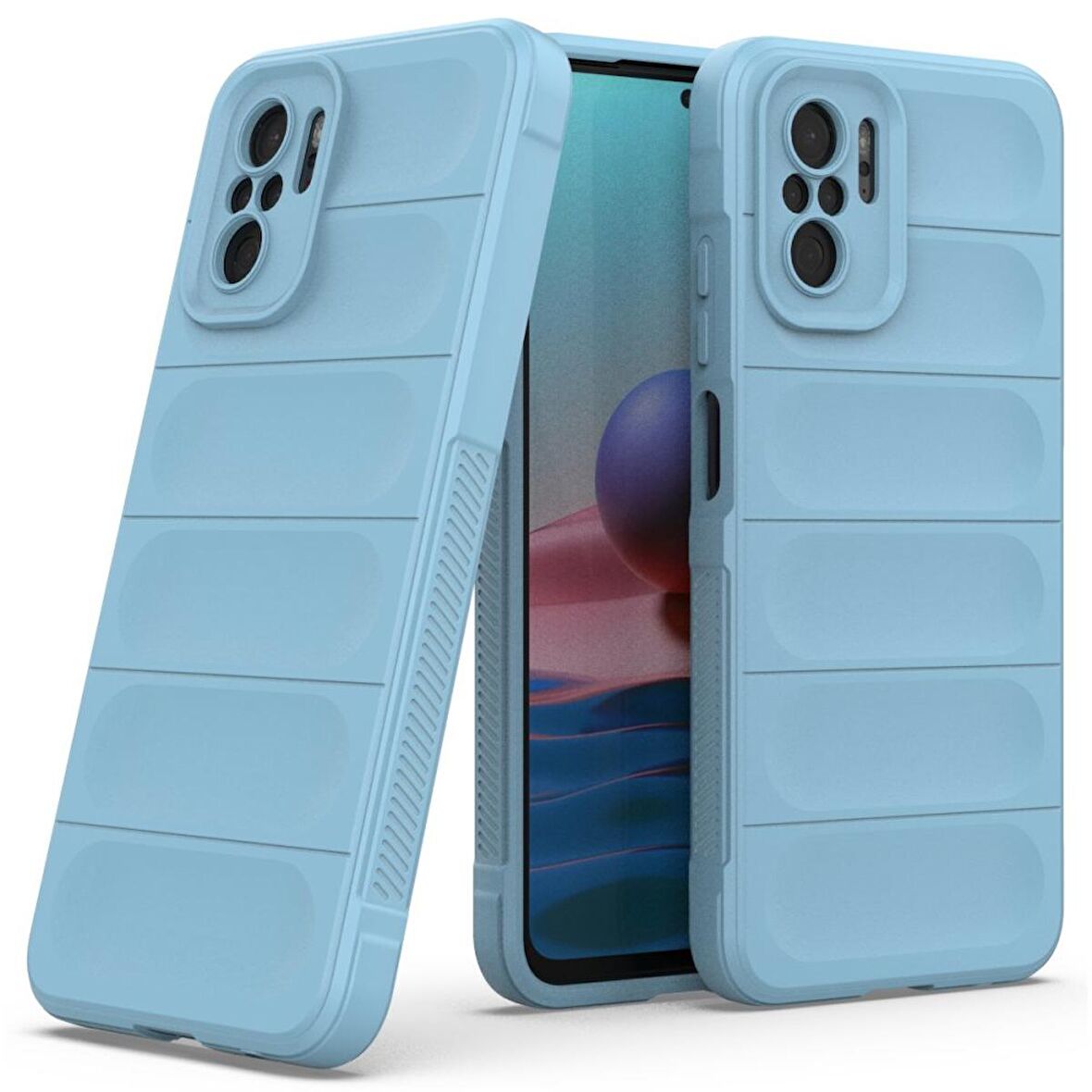 Xiaomi Redmi Note 10 Kılıf Kamera Korumalı İçi Kadife Yumuşak Silikon Kapak + Ekran Koruma