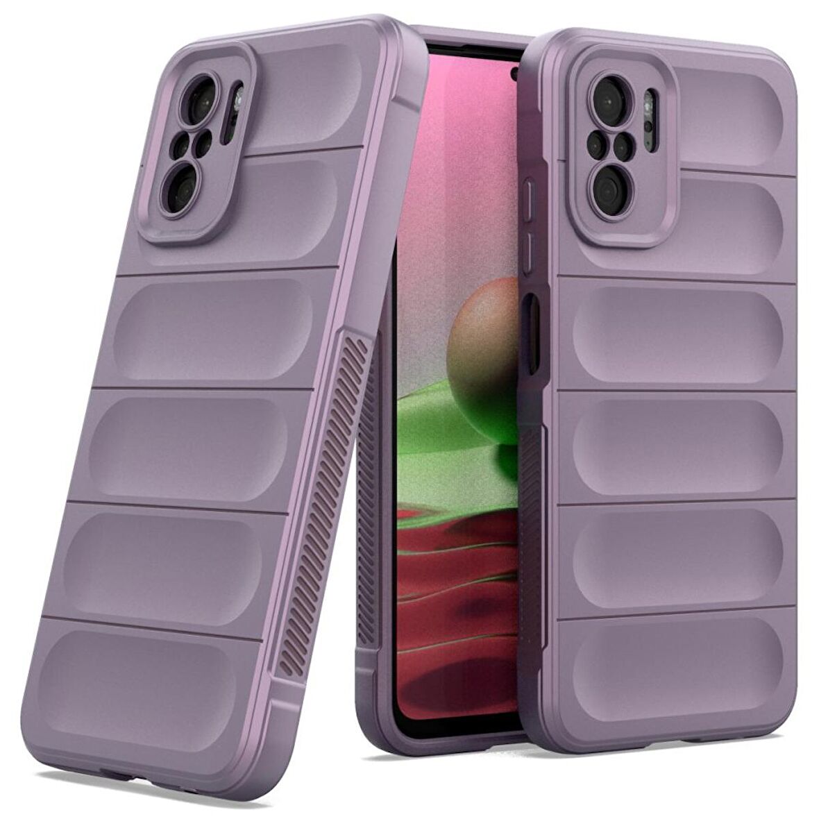 Xiaomi Redmi Note 10S Kılıf Kamera Korumalı İçi Kadife Yumuşak Silikon Kapak + Ekran Koruma