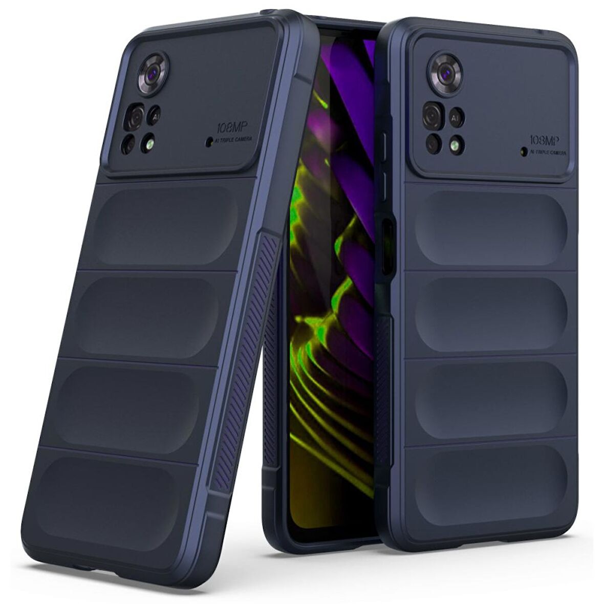 Xiaomi Poco X4 Pro 5G Kılıf Kamera Korumalı İçi Kadife Yumuşak Silikon Kapak + Ekran Koruma