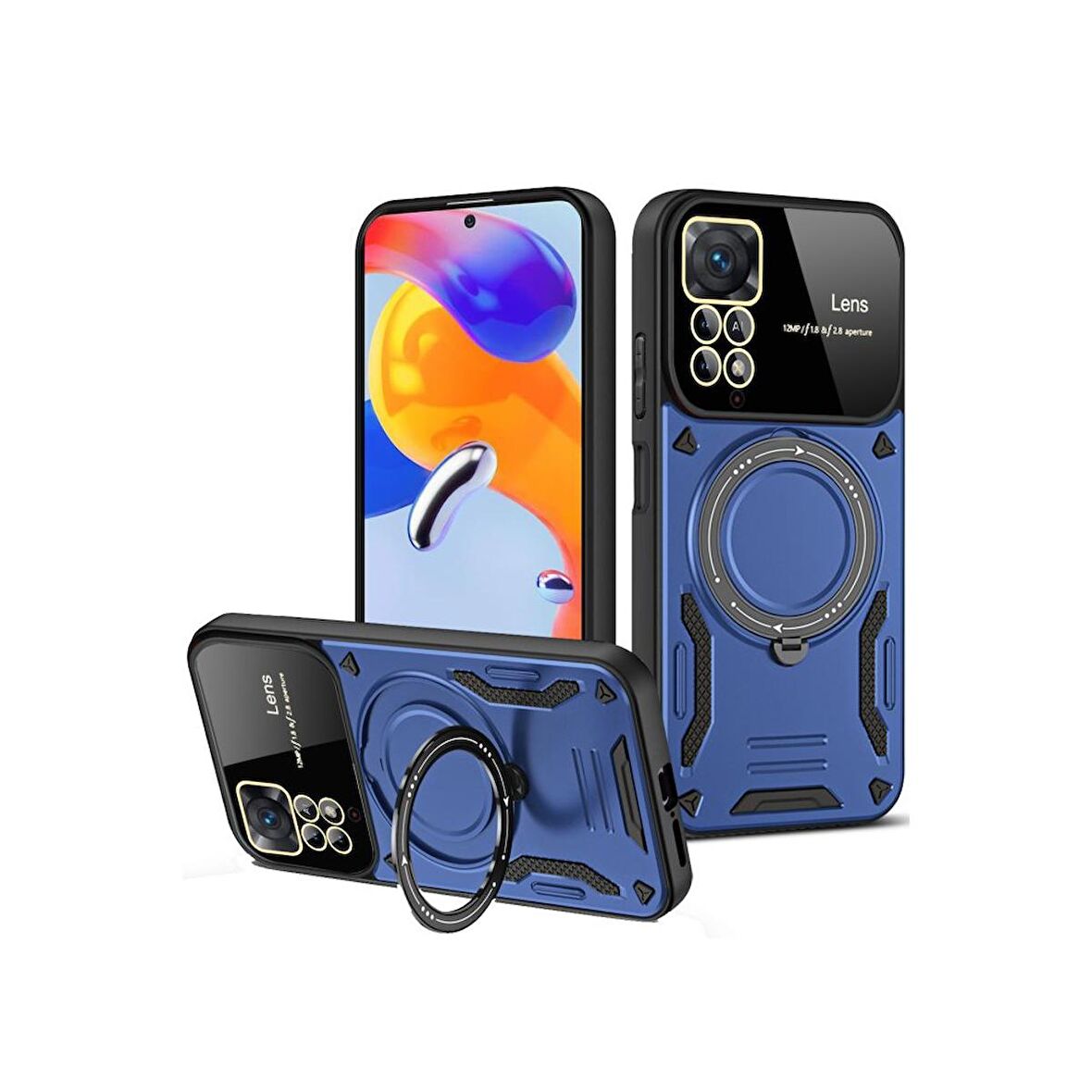 Xiaomi Redmi Note 12 Pro 4G Kılıf Joy Lens Korumalı Standlı Şık Tasarım Kapak + Ekran Koruma