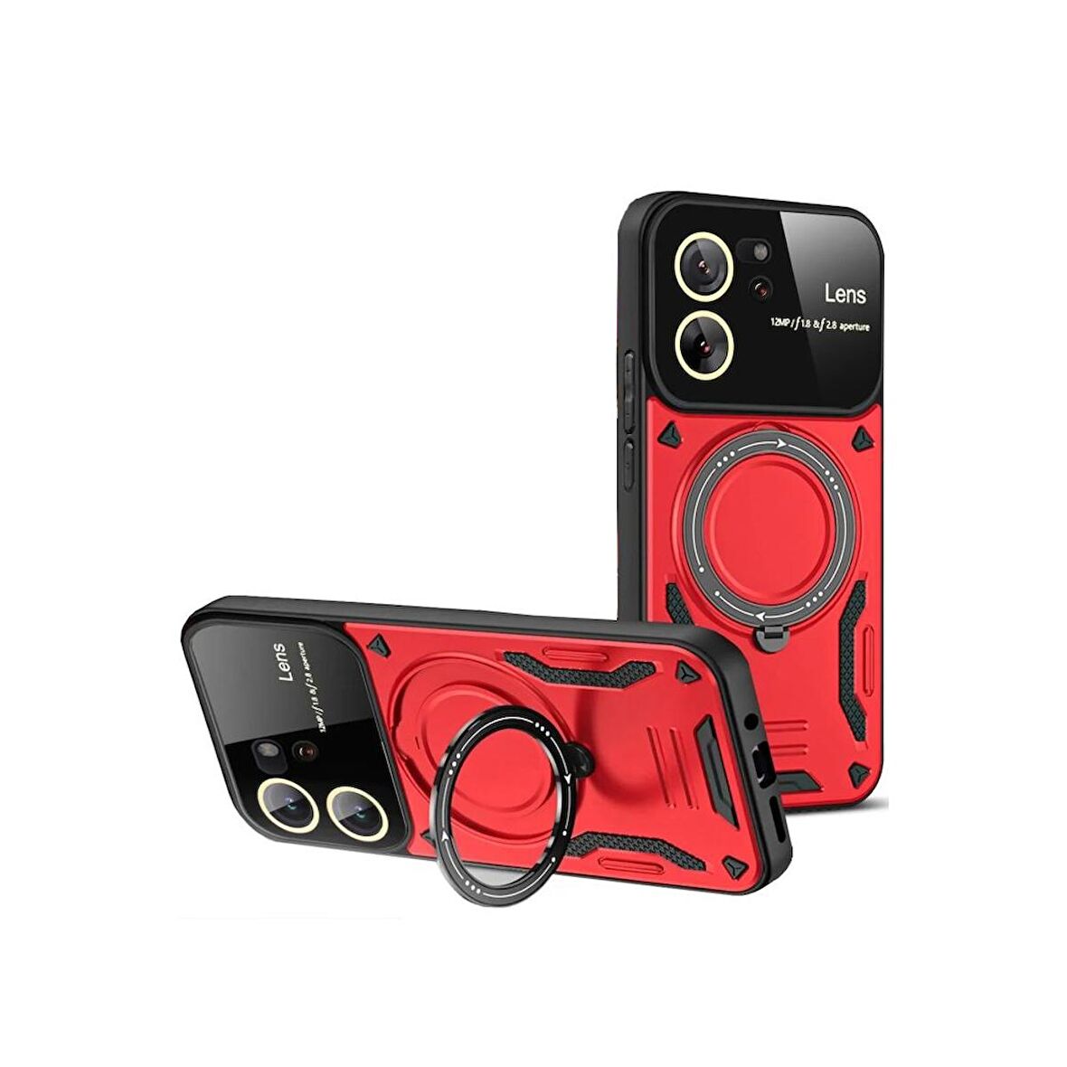 Xiaomi Mi 13T Kılıf Joy Lens Korumalı Standlı Şık Tasarım Kapak + Ekran Koruma