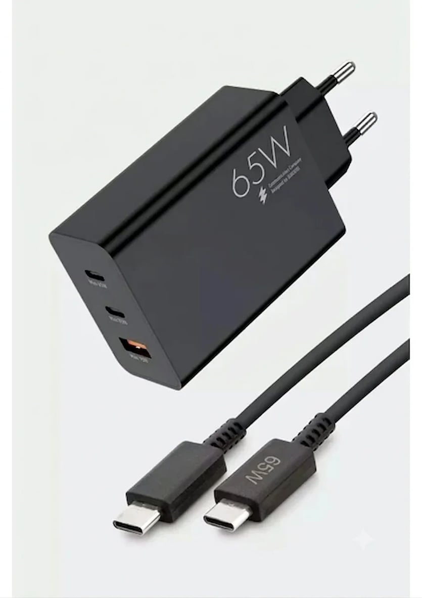 Samsung Galaxy S21 FE Uyumlu 65W USB + Pd + Pd Girişli Fast Type-C Şarj Aleti Sg88