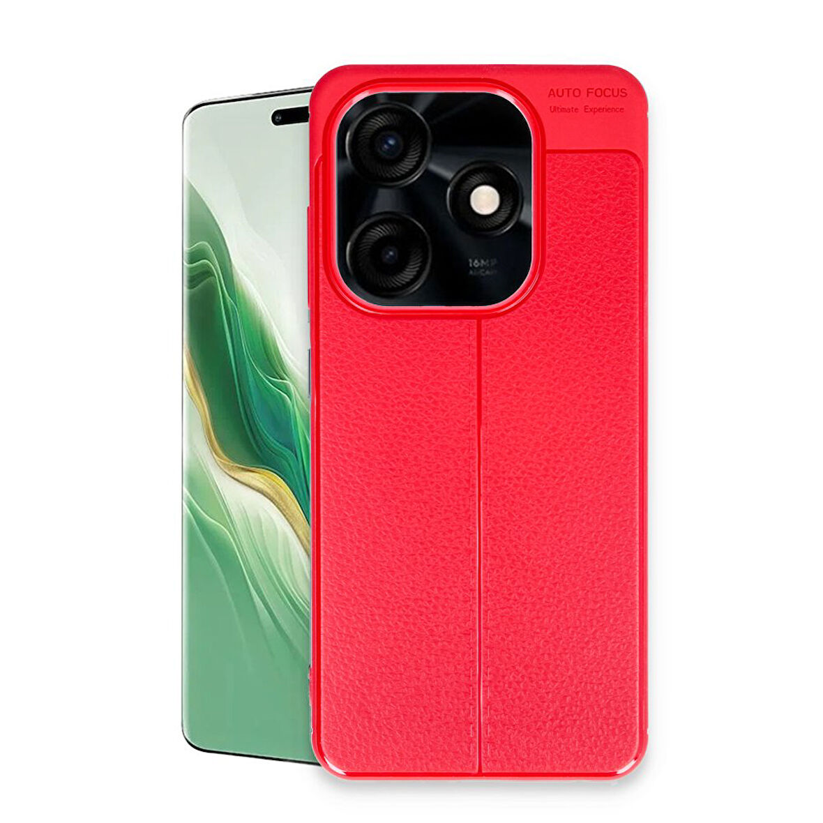 Tecno Spark 20 / 20C Kılıf Auto Focus Deri Görünümlü Silikon Kapak