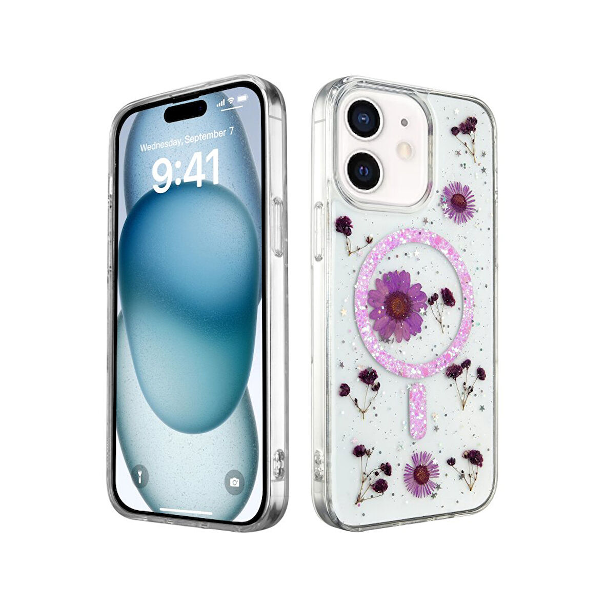 Apple iPhone 11 Uyumlu Kılıf Daisy Simli Magsafe Silikon Kapak