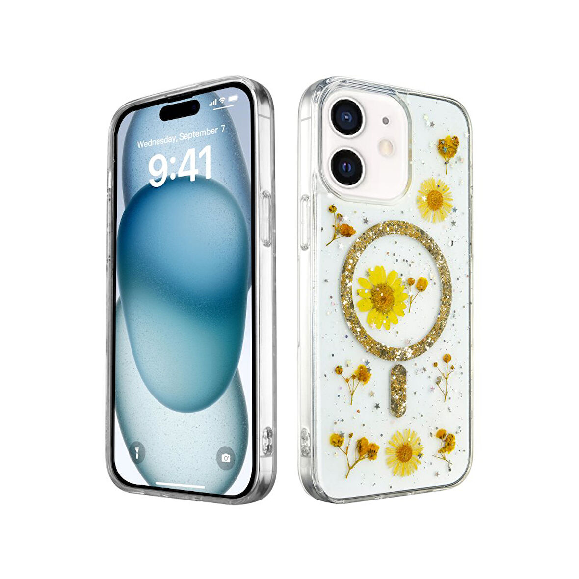 Apple iPhone 11 Uyumlu Kılıf Daisy Simli Magsafe Silikon Kapak