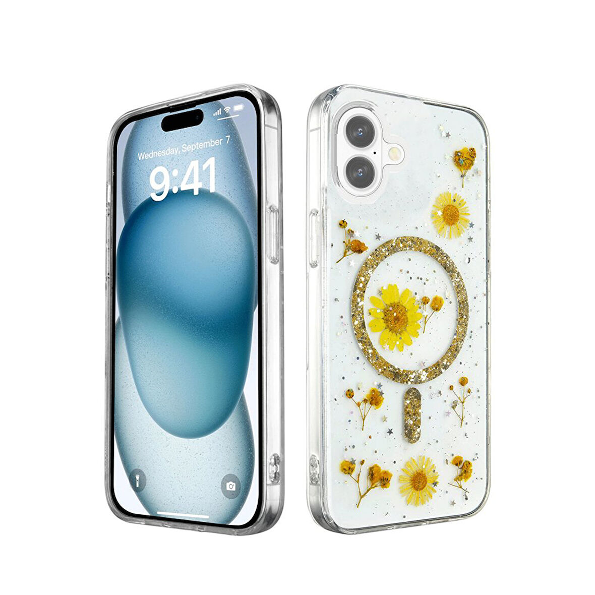 Apple iPhone 16 Plus Uyumlu Kılıf Daisy Simli Magsafe Silikon Kapak