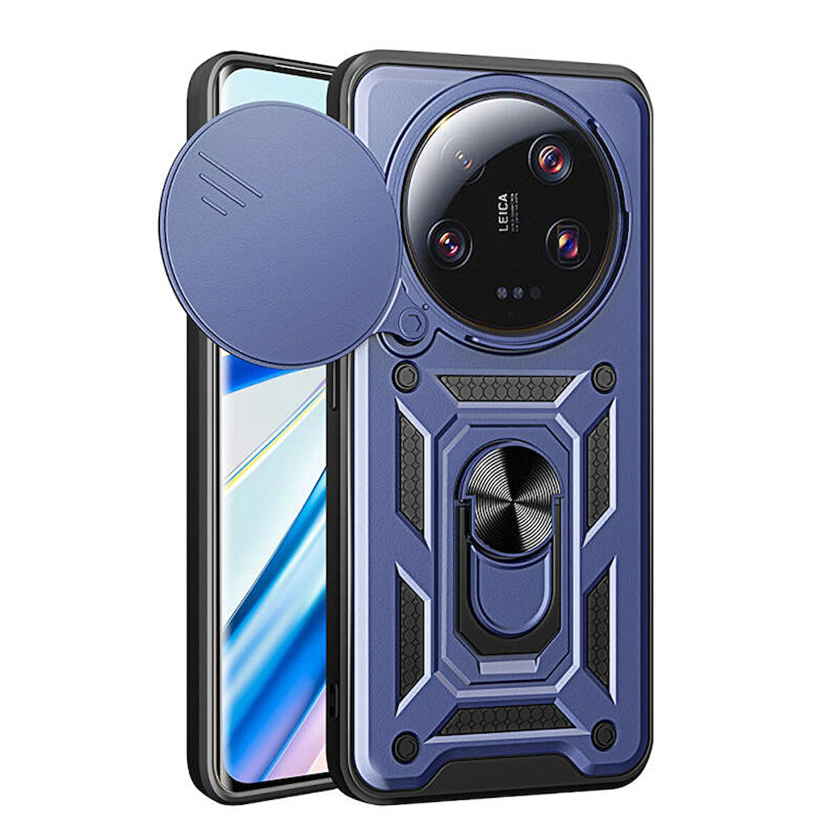 Xiaomi Mi 13 Ultra Kılıf Magnetik Standlı Kamera Korumalı Sürgülü Vega Kapak