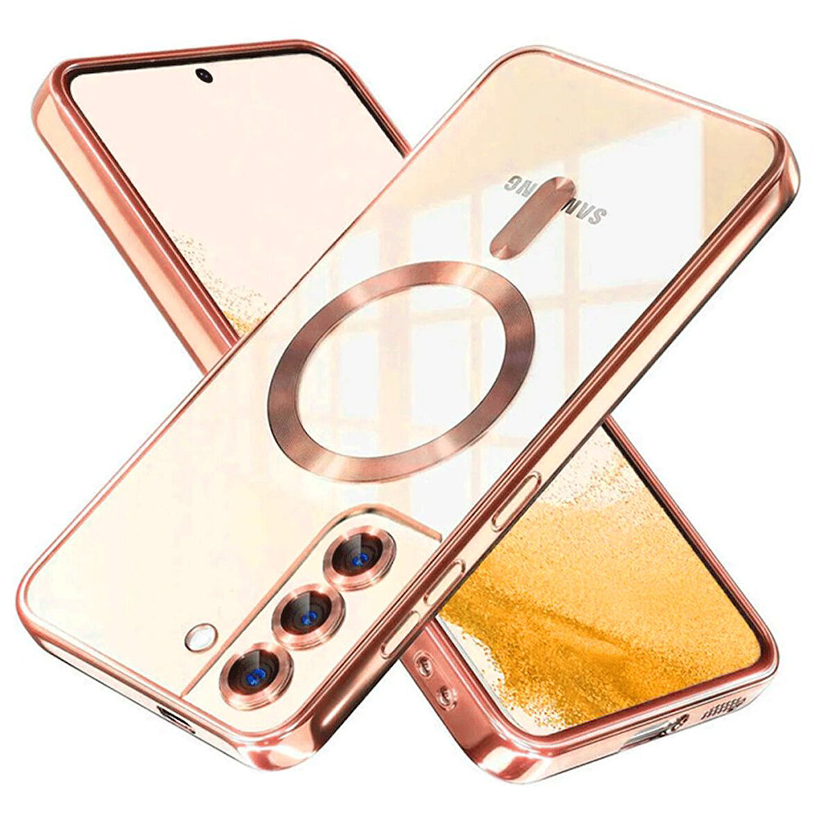 Samsung Galaxy S22 Kılıf Kross Magneticsafe Kapak + Ekran koruma + Kablo Koruma 