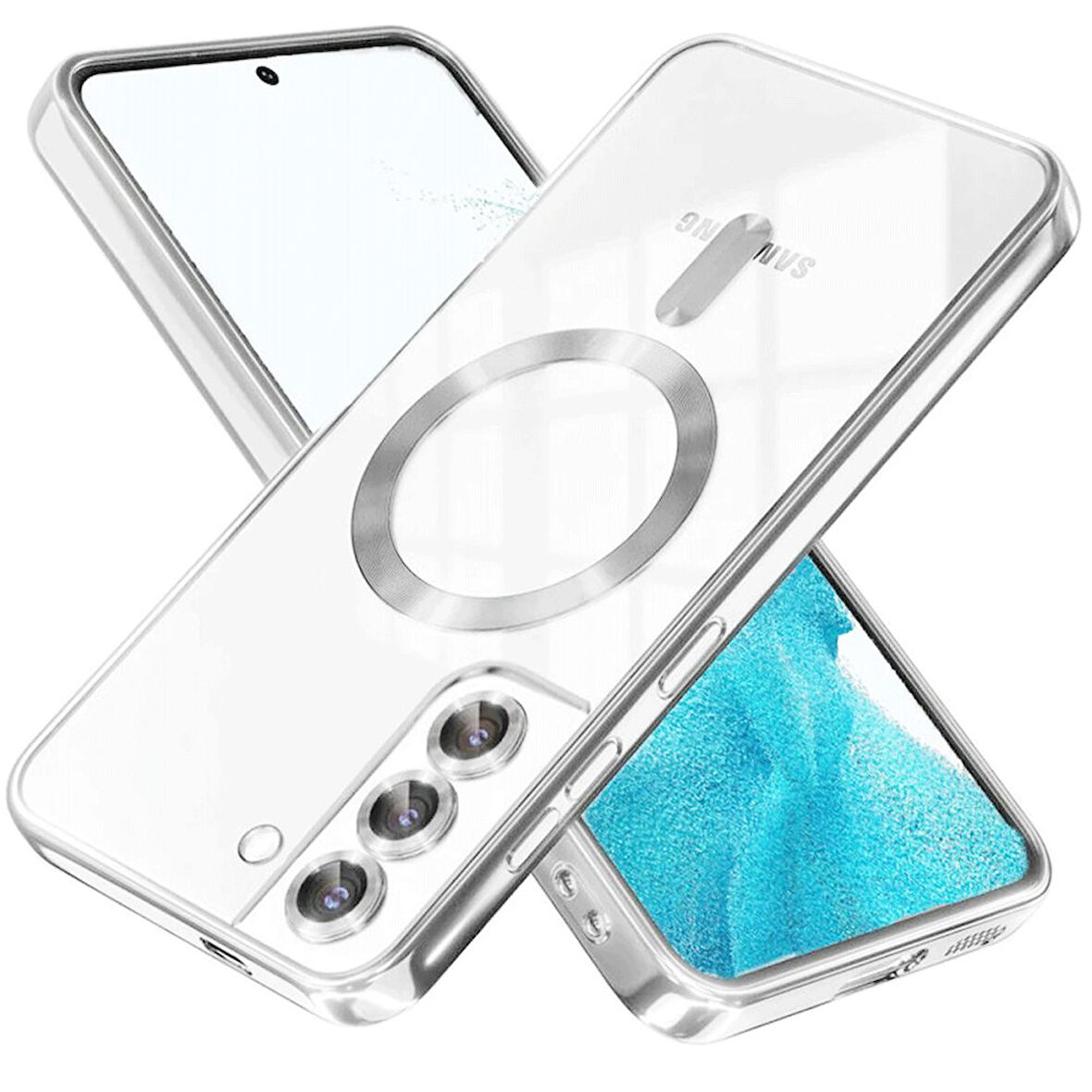 Samsung Galaxy S22 Kılıf Kross Magneticsafe Kapak + Ekran koruma + Kablo Koruma 