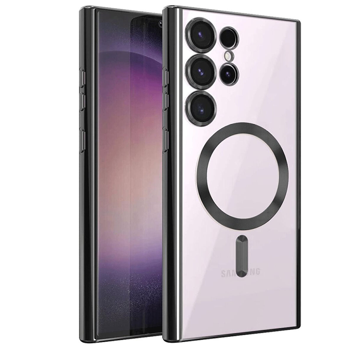 Samsung Galaxy S23 Ultra Kılıf Kross Magneticsafe Kapak + Ekran koruma + Kablo Koruma 