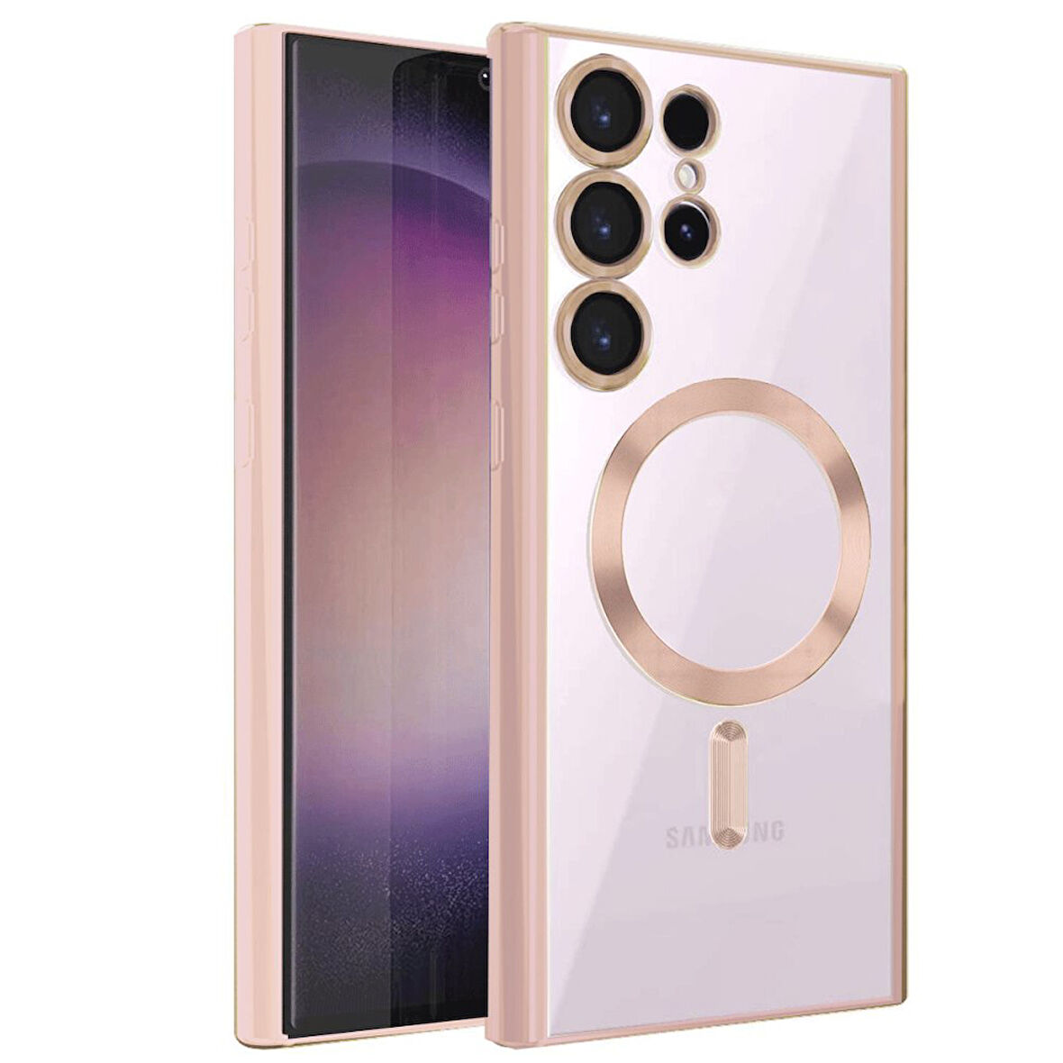 Samsung Galaxy S23 Ultra Kılıf Kross Magneticsafe Kapak + Ekran koruma + Kablo Koruma 