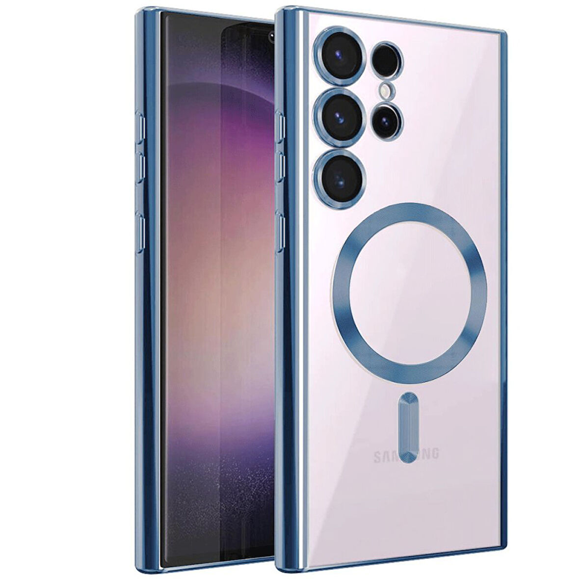 Samsung Galaxy S23 Ultra Kılıf Kross Magneticsafe Kapak + Ekran koruma + Kablo Koruma 