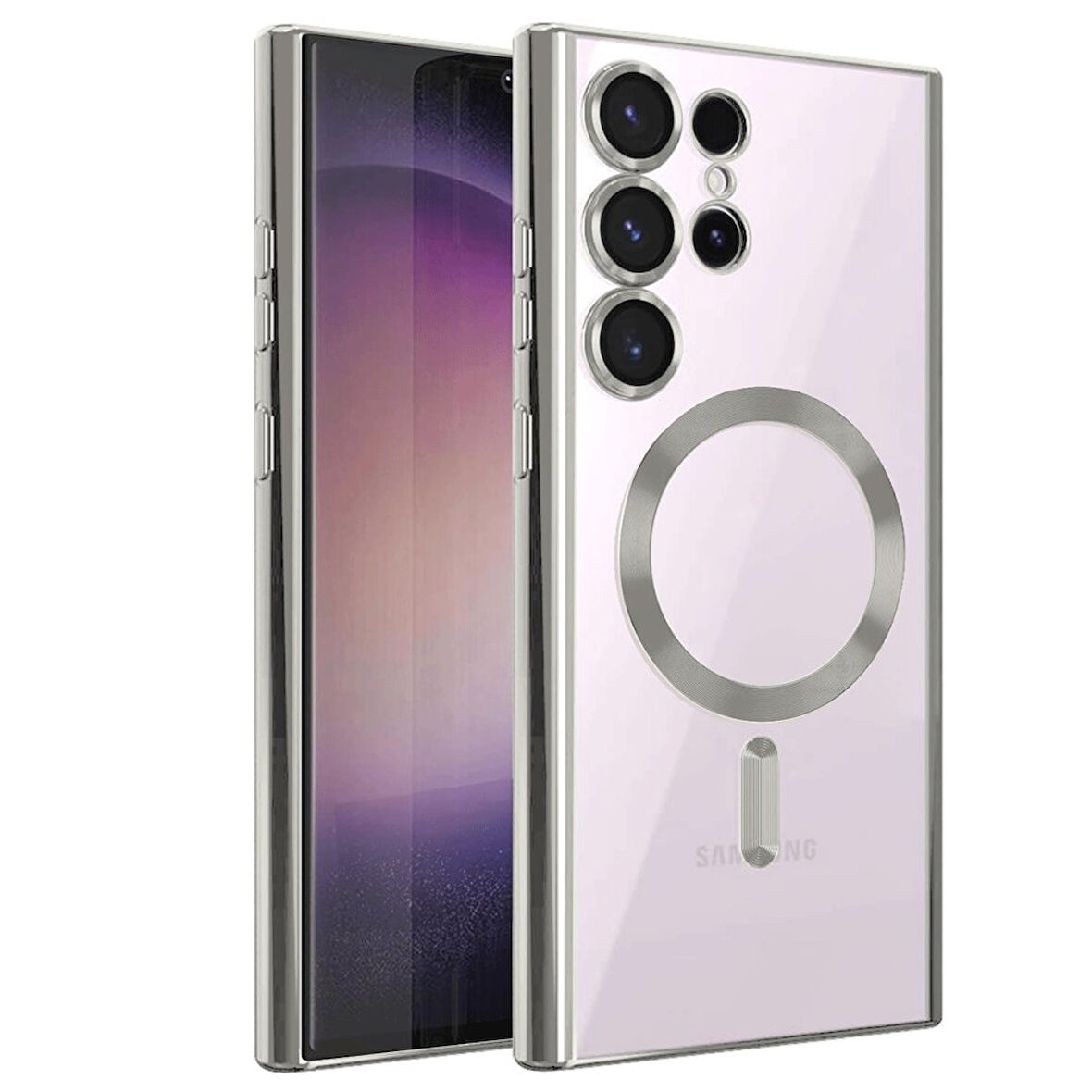 Samsung Galaxy S23 Ultra Kılıf Kross Magneticsafe Kapak + Ekran koruma + Kablo Koruma 