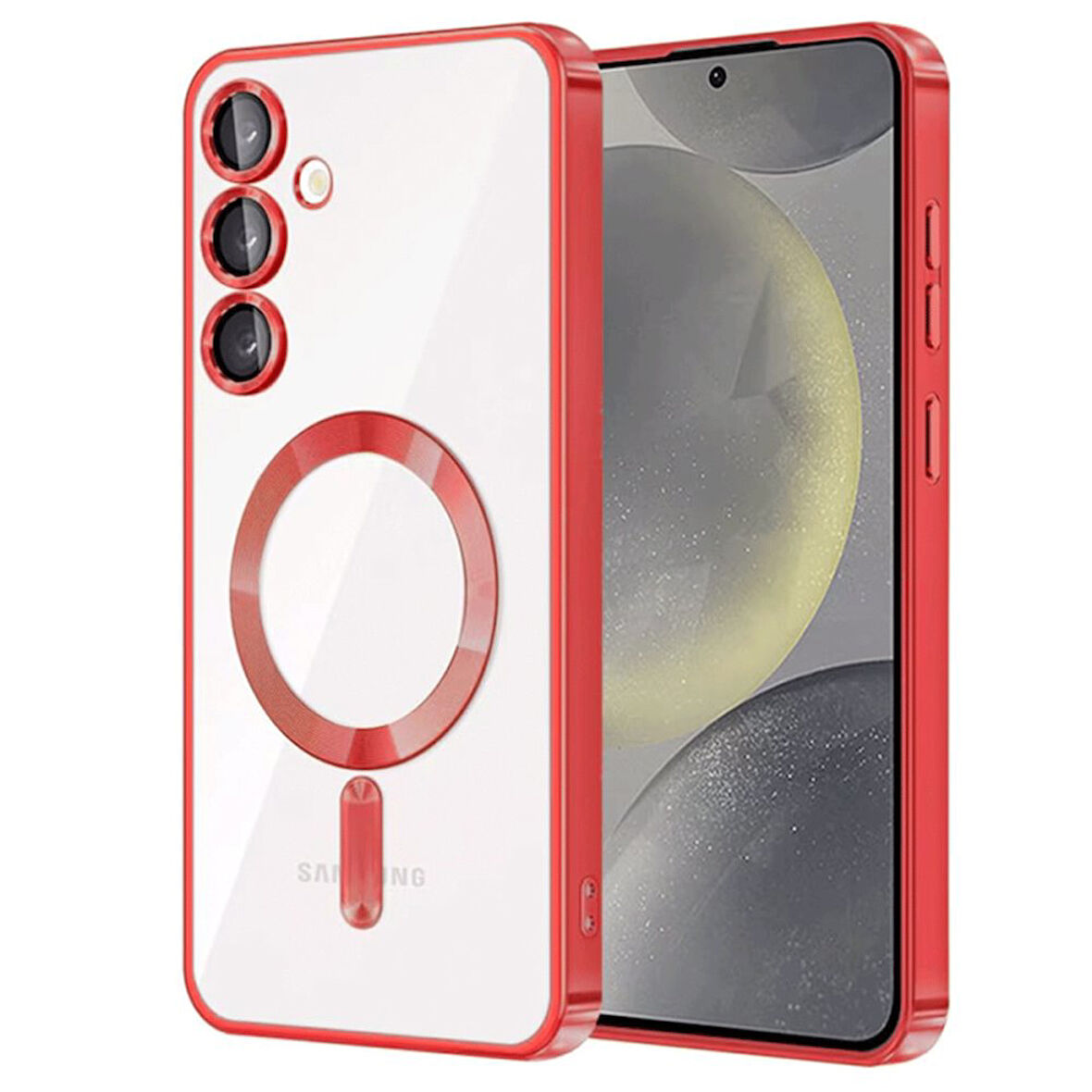 Samsung Galaxy S24 Kılıf Kross Magneticsafe Kapak + Ekran koruma + Kablo Koruma 
