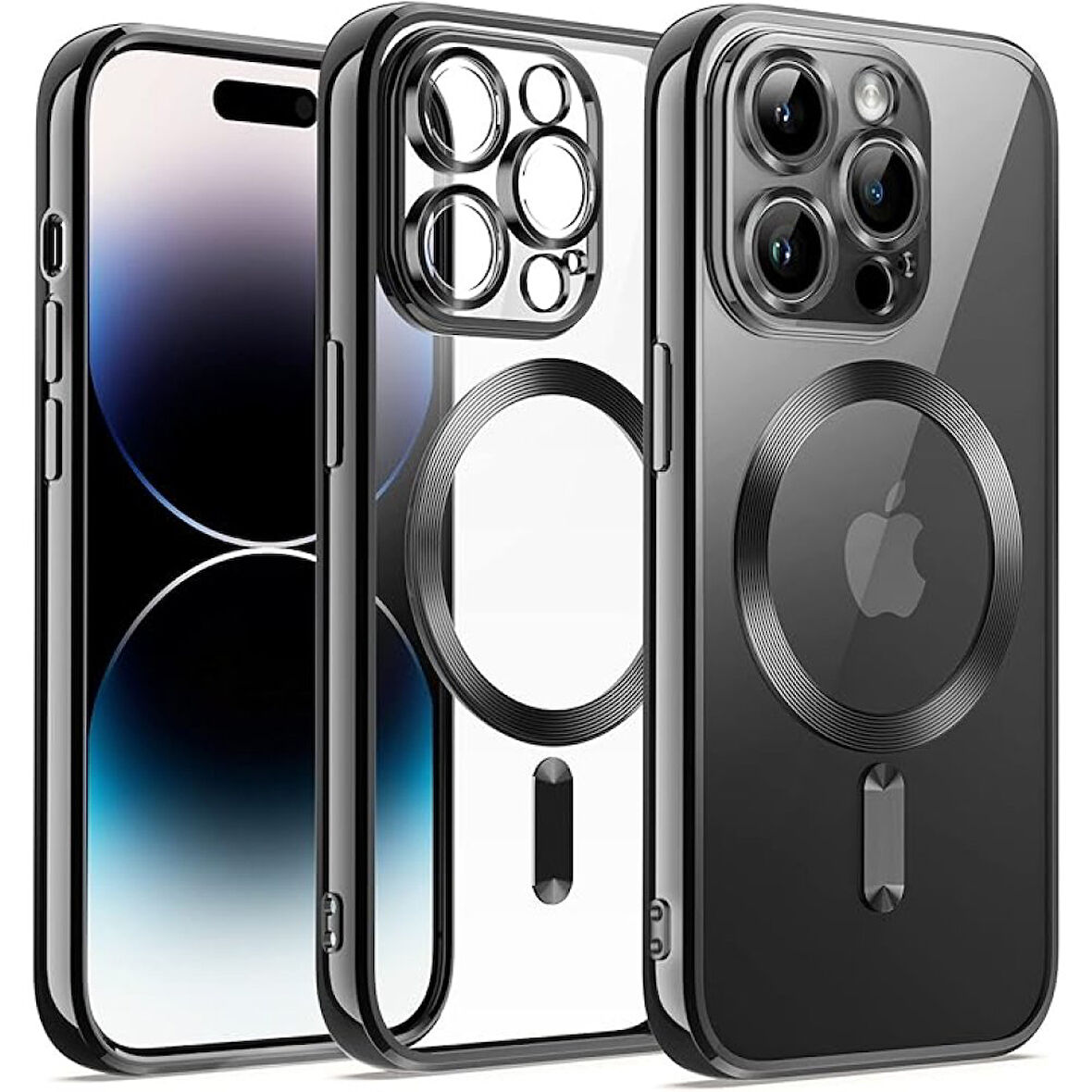 Apple İphone 12 Pro Kılıf Kross Magneticsafe Kapak + Ekran koruma + Kablo Koruma 