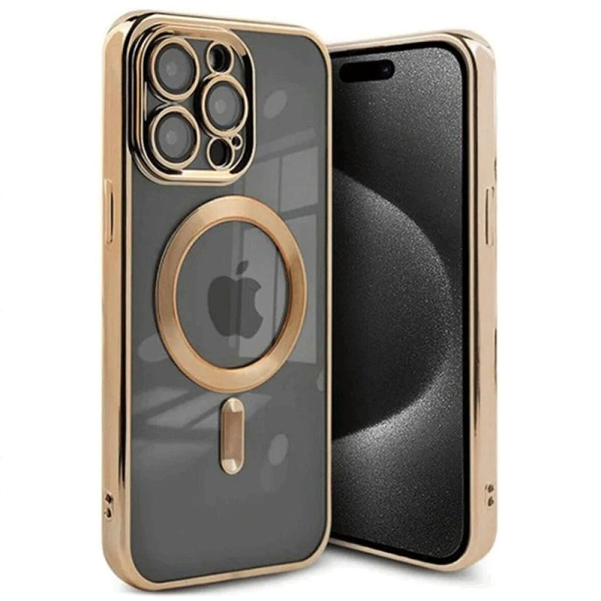 Apple İphone 15 Pro Kılıf Kross Magneticsafe Kapak + Ekran koruma + Kablo Koruma 