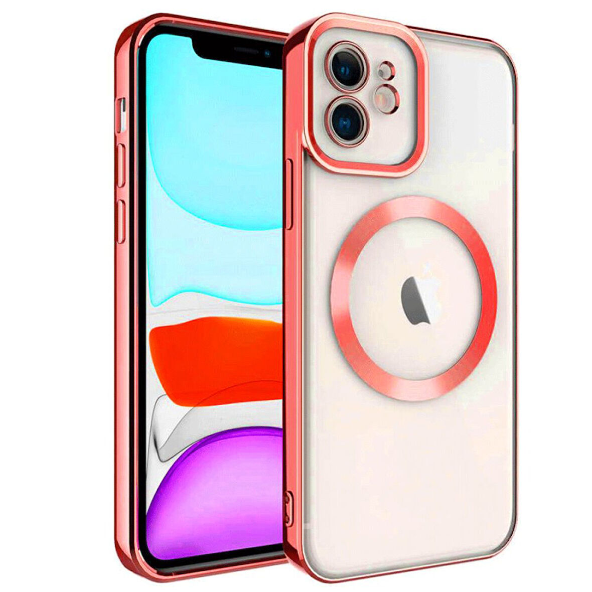 Apple İphone 12 Kılıf Kross Magneticsafe Kapak + Ekran koruma + Kablo Koruma 