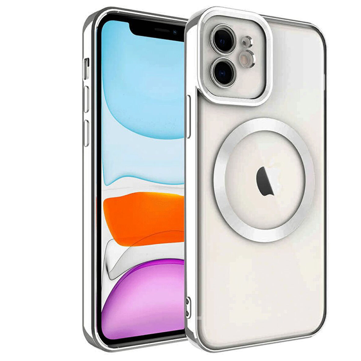 Apple İphone 12 Kılıf Kross Magneticsafe Kapak + Ekran koruma + Kablo Koruma 