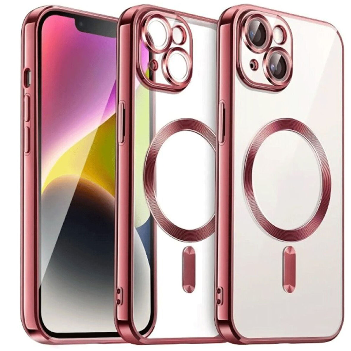 Apple İphone 15 Kılıf Kross Magneticsafe Kapak + Ekran koruma + Kablo Koruma 