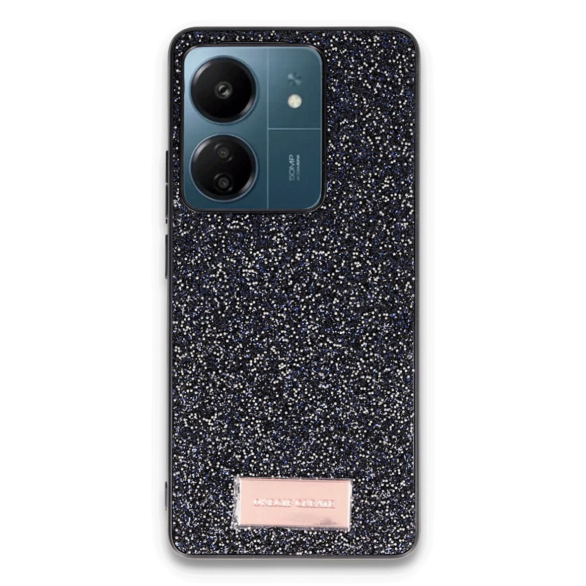 Xiaomi Redmi 13C Kılıf Bright Zarif Boncuk İşlemeli Tasarım Simli Kapak