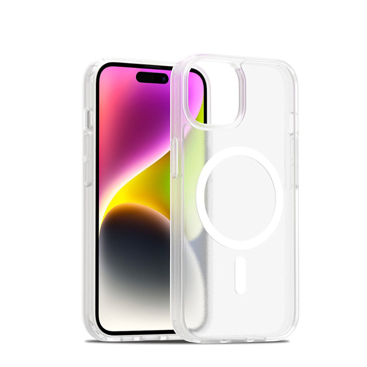 Apple İphone 14 Kılıf Jota Magsafe Kenarları Renkli Tasarım Kapak