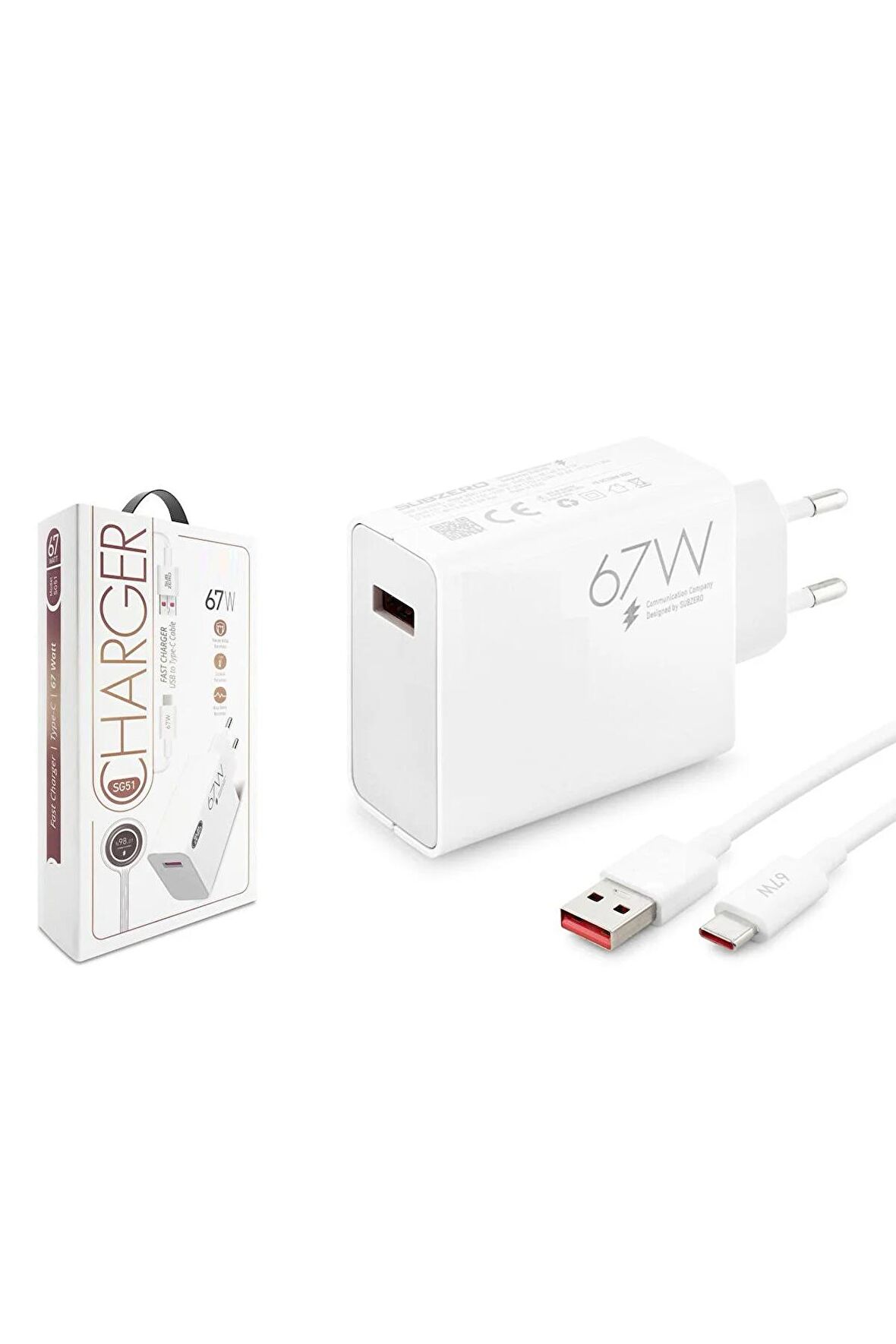 Vivo V29 Şarj Aleti Uyumlu SG51 67 Watt Hızlı Turbo Ev Tipi Şarj Aleti