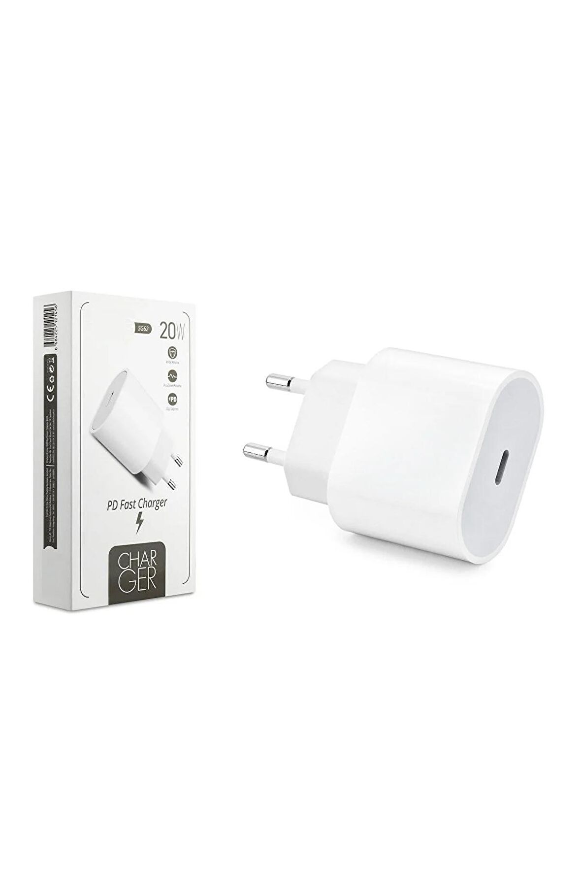 İphone 15 / 15Plus / 15Pro Max Şarj Aleti Uyumlu  SG62 20W Pd USB Ultra Fast Hızlı Şarj Başlığı Kafa