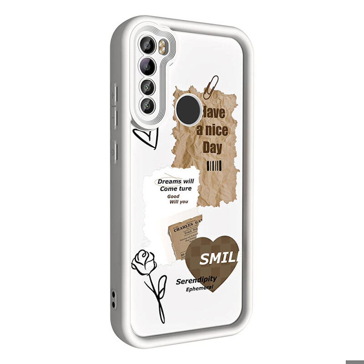 Xiaomi Redmi Note 8 Kılıf Kamera Korumalı Baskılı Arka Yüzey Klas Silikon Kapak + Ekran Koruma