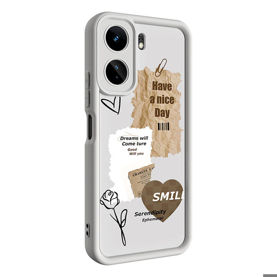 Xiaomi Xiaomi Poco C65 Kılıf Kamera Korumalı Baskılı Arka Yüzey Klas Silikon Kapak + Ekran Koruma