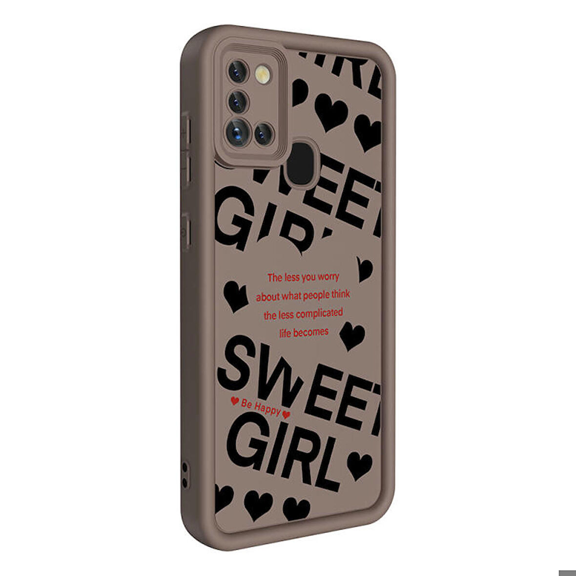 Samsung Galaxy A21S Kılıf Kamera Korumalı Baskılı Arka Yüzey Klas Silikon Kapak + Ekran Koruma