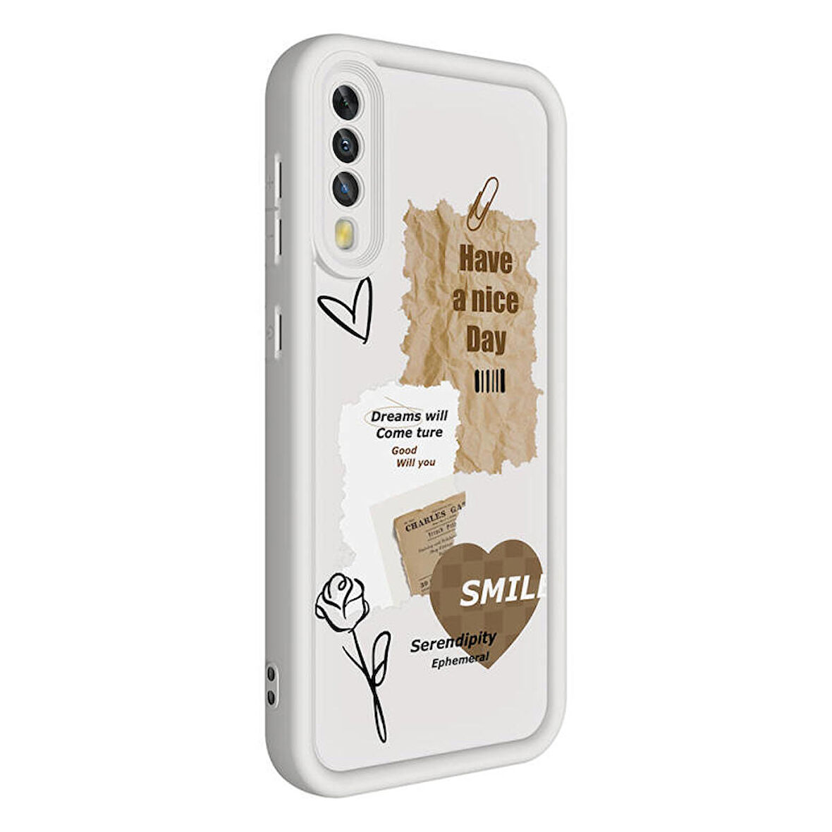 Samsung Galaxy A70 Kılıf Kamera Korumalı Baskılı Arka Yüzey Klas Silikon Kapak + Ekran Koruma