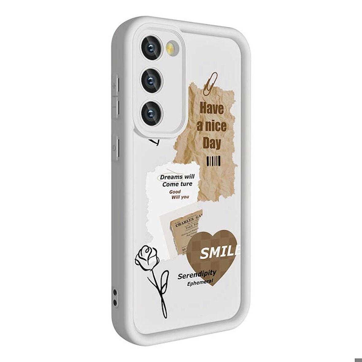 Samsung Galaxy S23 Kılıf Kamera Korumalı Baskılı Arka Yüzey Klas Silikon Kapak + Ekran Koruma