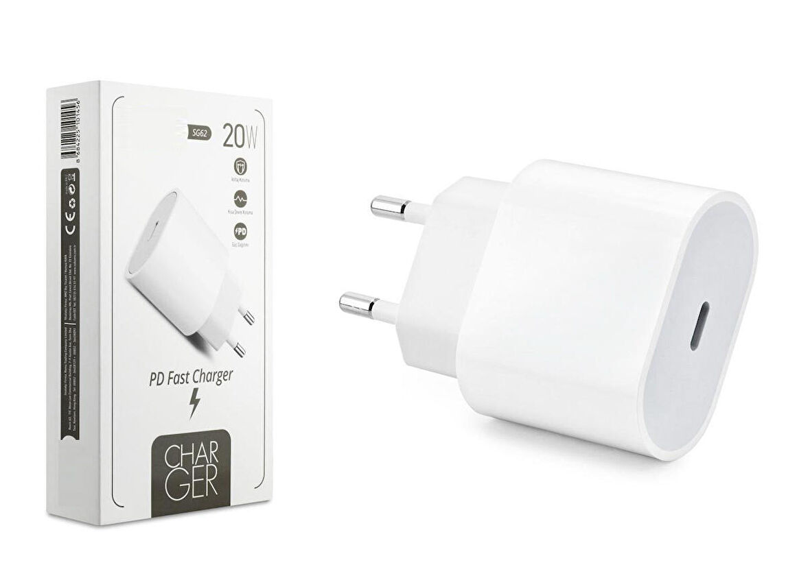 Redmi Note 12 Uyumlu SG62 20W Pd USB Ultra Fast Hızlı Şarj Başlığı Kafa 