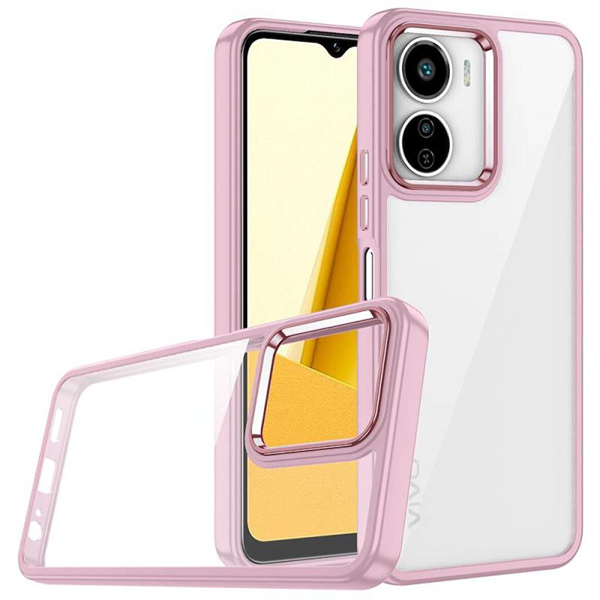 Vivo Y16 Kılıf Buton Ve Kamera Korumalı Flora Silikon Kapak