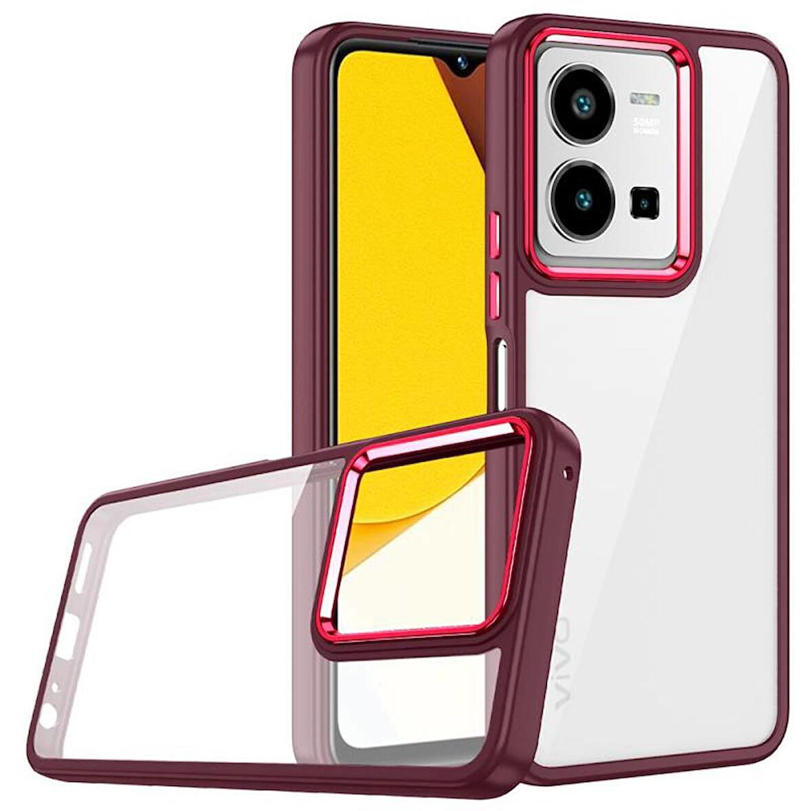 Vivo Y35 Kılıf Buton Ve Kamera Korumalı Flora Silikon Kapak