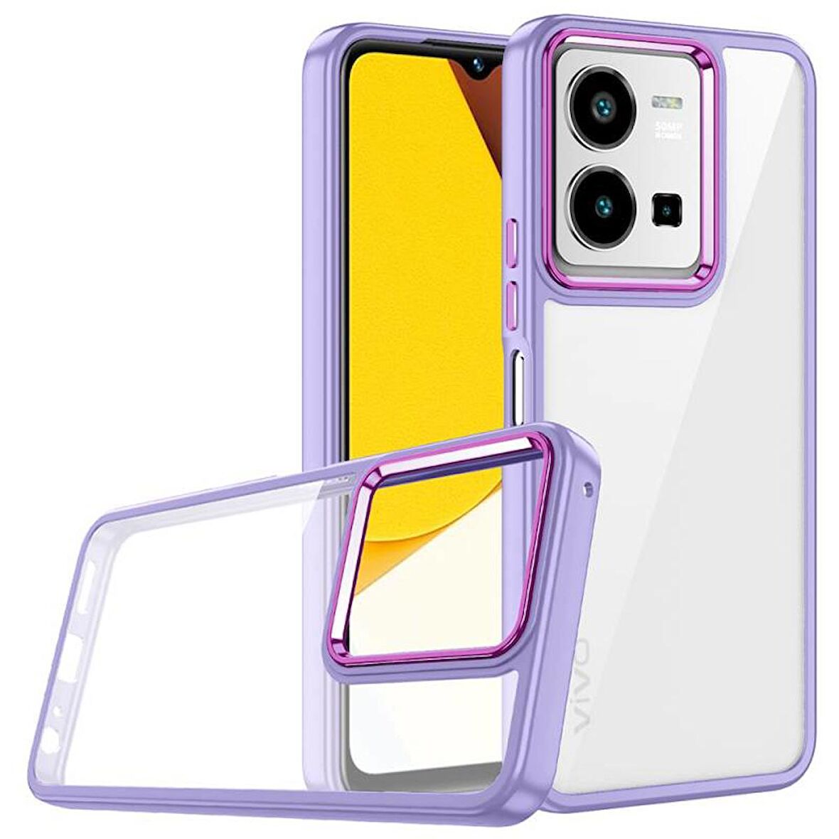 Vivo Y35 Kılıf Buton Ve Kamera Korumalı Flora Silikon Kapak