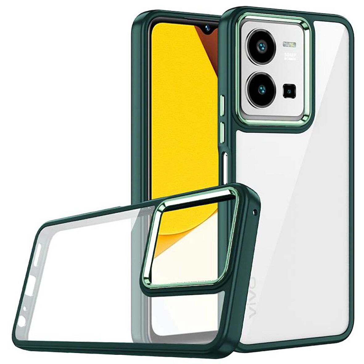 Vivo Y35 Kılıf Buton Ve Kamera Korumalı Flora Silikon Kapak