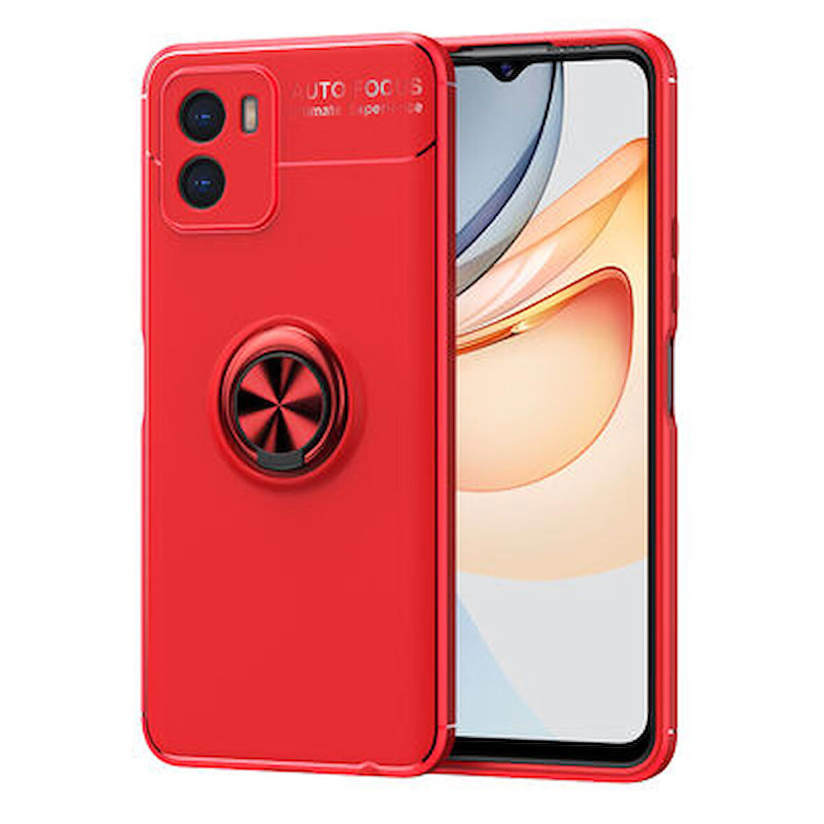 Vivo Y15S Kılıf Ravel Yüzüklü Standlı Silikon Kapak
