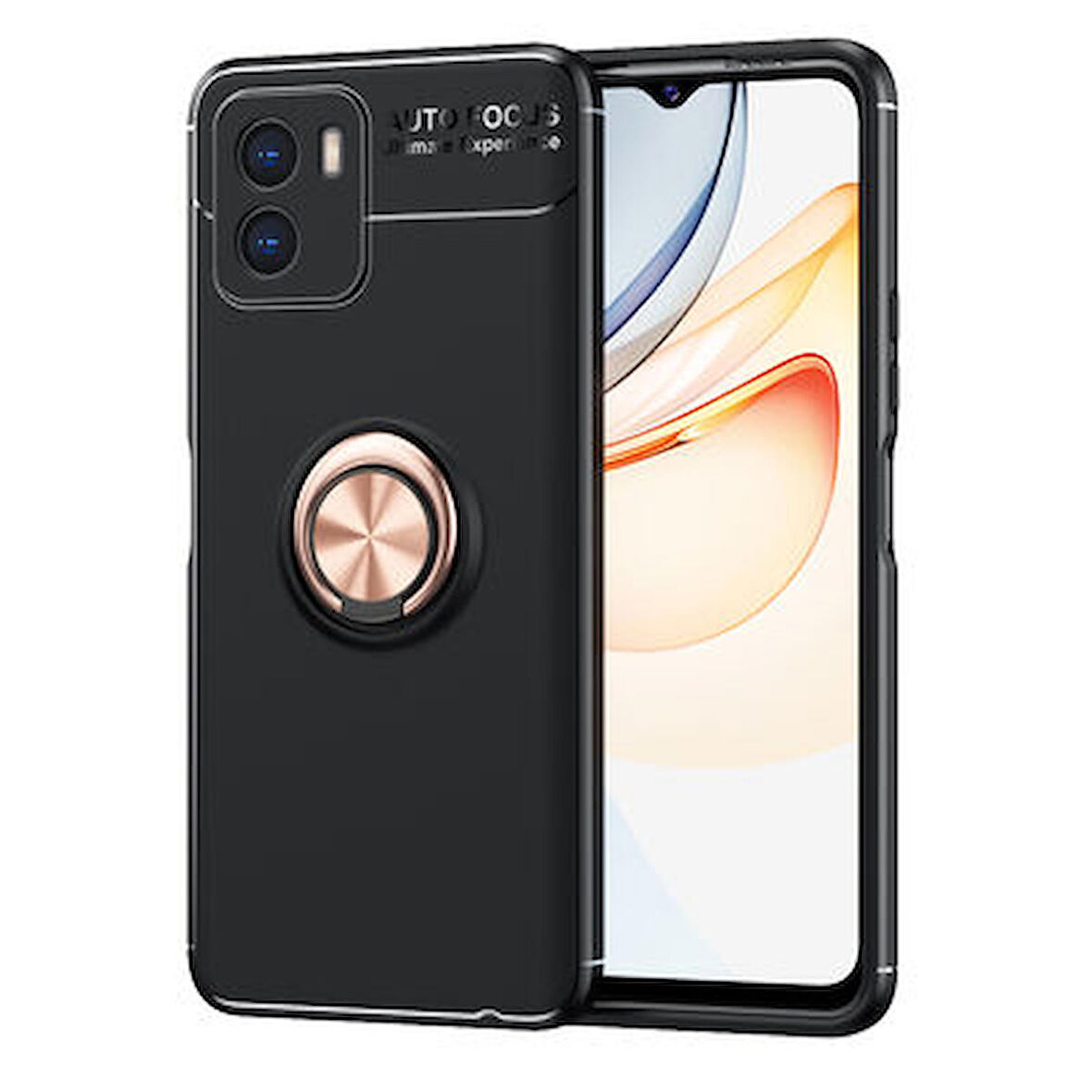 Vivo Y15S Kılıf Ravel Yüzüklü Standlı Silikon Kapak
