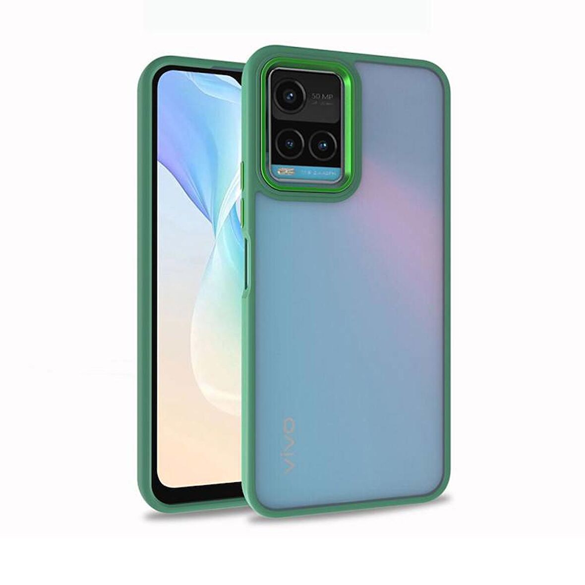 Vivo Y32 Kılıf Buton Ve Kamera Korumalı Flora Silikon Kapak