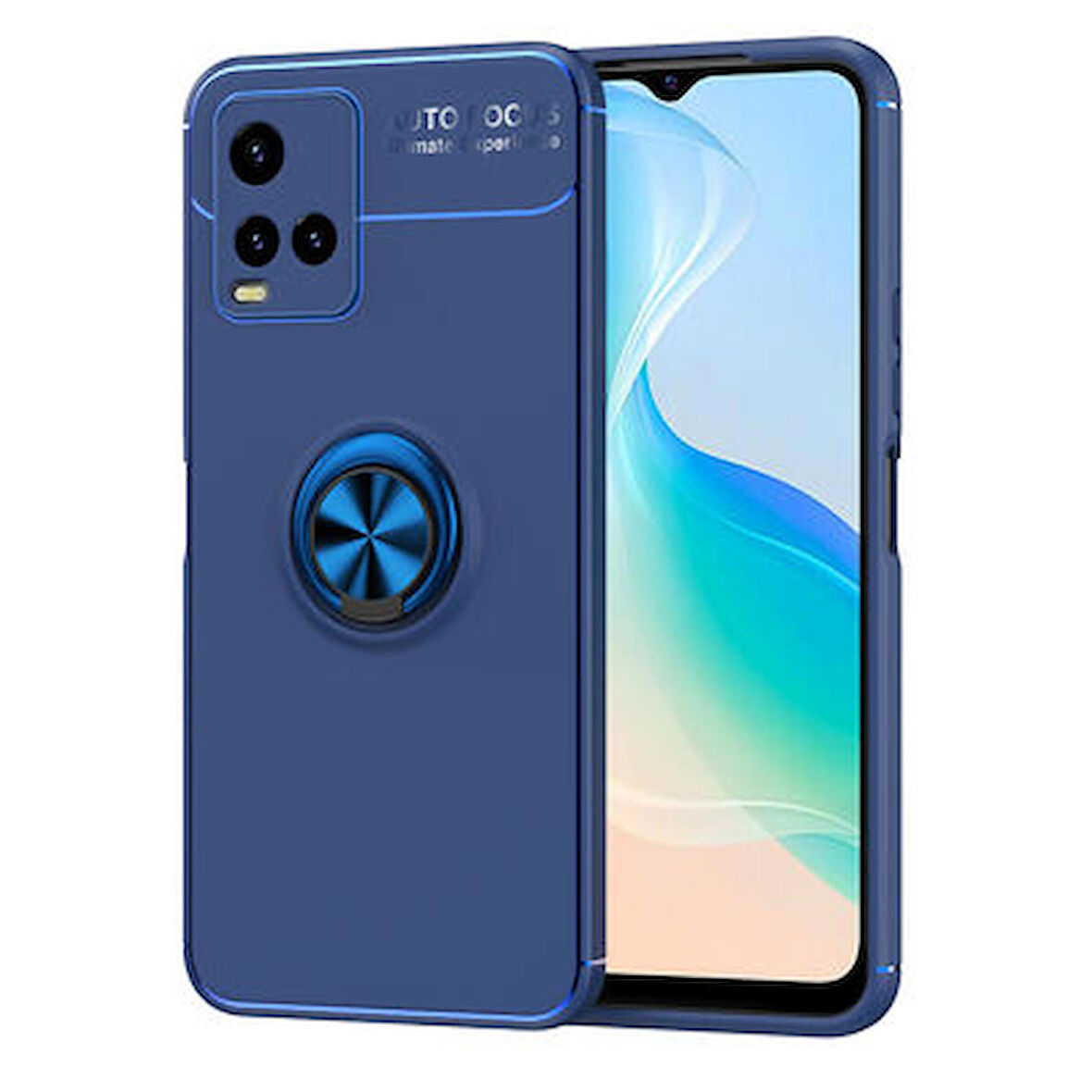 Vivo Y21S Kılıf Ravel Yüzüklü Standlı Silikon Kapak