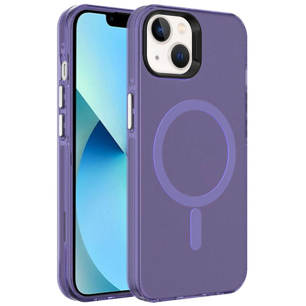 Apple iPhone 15 Kılıf Magsafe Şarj Özellikli Buzlu Transparan C-Pro Sert Kapak