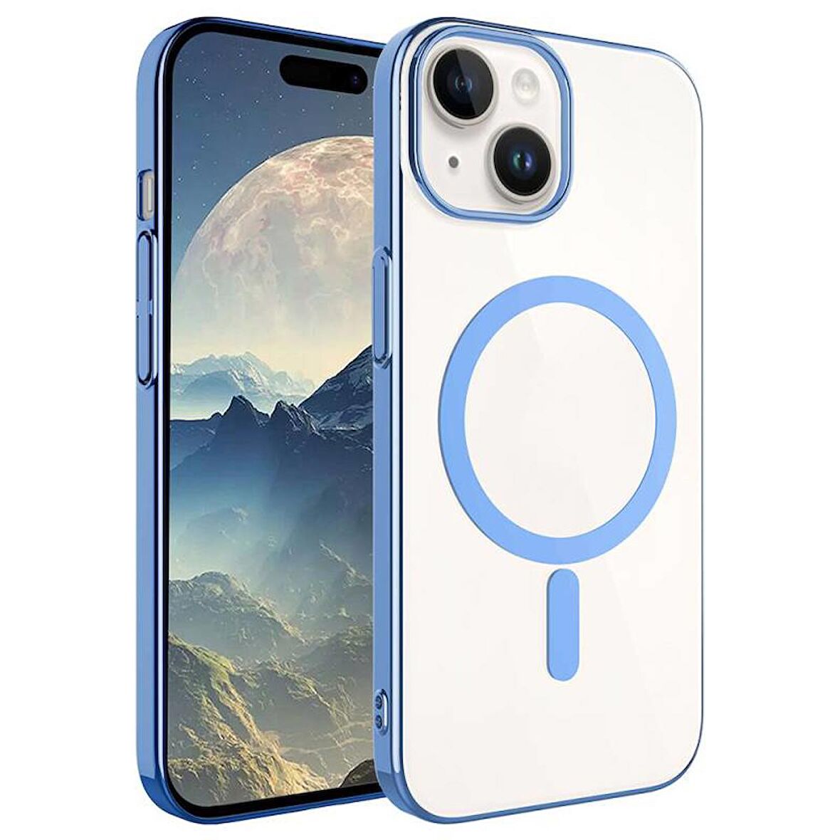 Apple İphone 15 Plus Kılıf Wireless Şarj Özellikli Pixel Magsafe Kapak