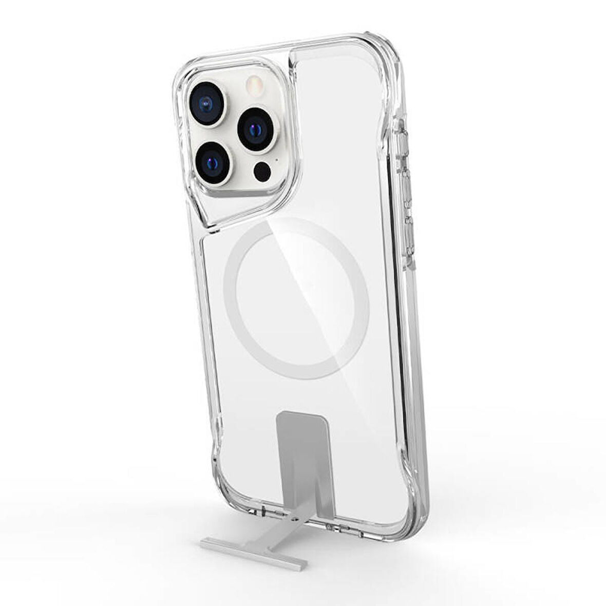 Apple iPhone 15 Pro Max Kılıf Magsafe Şarj Özellikli T-Max Standlı Kapak