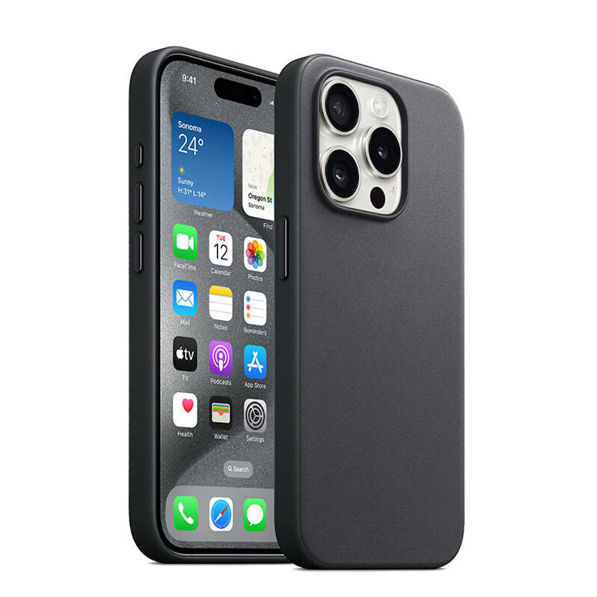 Apple iPhone 15 Pro Max Kılıf Magsafe Şarj Özellikli Mikro Fiber Optimal Kapak