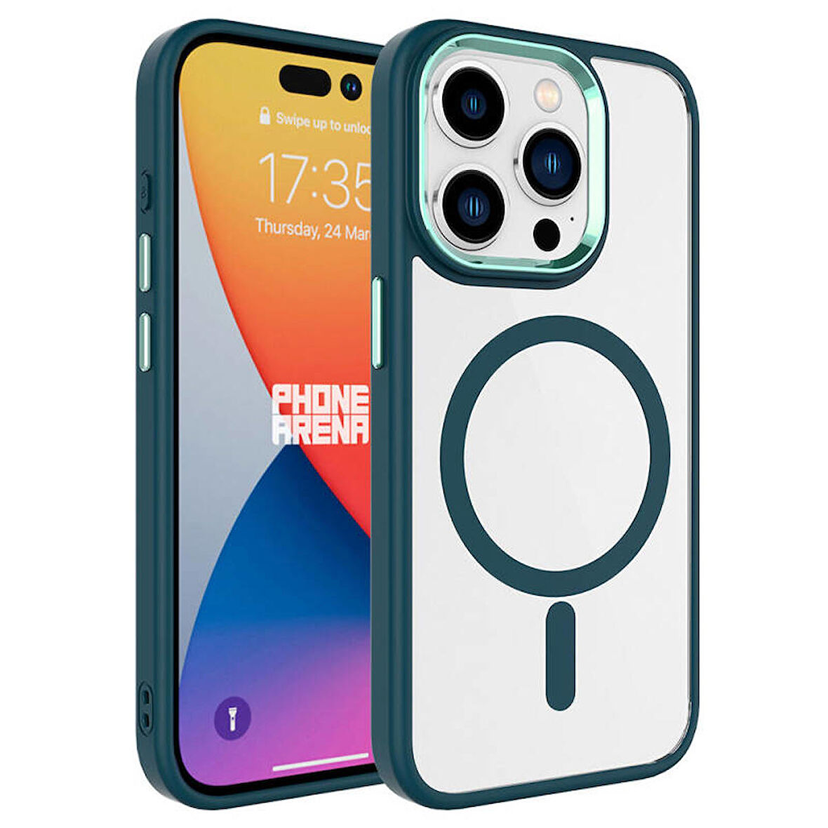 Apple iPhone 15 Pro Max Kılıf Wireless Şarj Özellikli Krom Magsafe Silikon Kapak